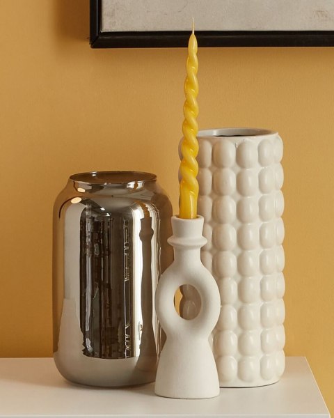 Świecznik porcelanowy biały SPARTA