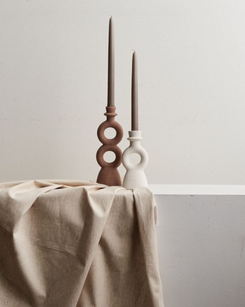 Świecznik porcelanowy biały SPARTA