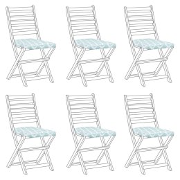 Zestaw 6 poduszek na krzesła ogrodowe w romby zielono-biały TOLVE Lumarko!
