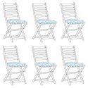 Zestaw 6 poduszek na krzesła ogrodowe w trójkąty niebiesko-biały TOLVE Lumarko!