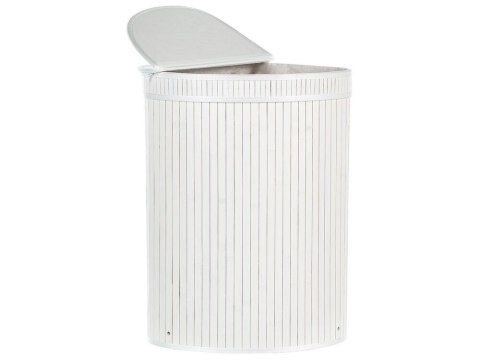 Kosz bambusowy z pokrywką biały BADULLA