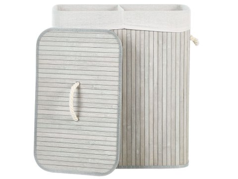 Kosz bambusowy z pokrywką szary KANDY