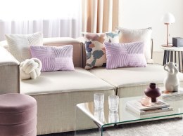 2 sztruksowe poduszki 47 x 27 cm fioletowe MILLET Lumarko!