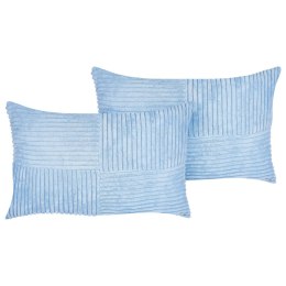 2 sztruksowe poduszki 47 x 27 cm niebieskie MILLET Lumarko!