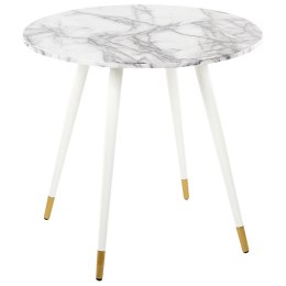 Stół do jadalni okrągły ⌀ 80 cm efekt marmuru z białym GUTIERE Lumarko!