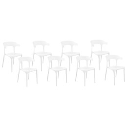 Zestaw 8 krzeseł do jadalni białe GUBBIO Lumarko!