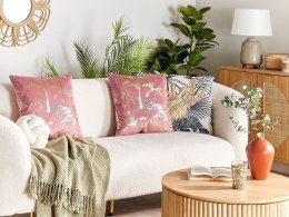 2 poduszki welurowe w palmy 45 x 45 cm różowe CARANDAY Lumarko!