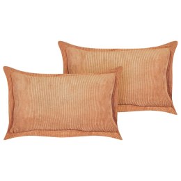 2 sztruksowe poduszki dekoracyjne 47 x 27 cm pomarańczowe ZINNIA Lumarko!