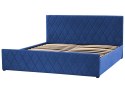 Łóżko z pojemnikiem welurowe 180 x 200 cm niebieskie ROCHEFORT Lumarko!