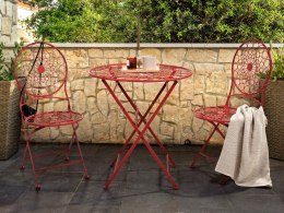 Zestaw 2 krzeseł ogrodowych metalowy czerwony SCARIO Lumarko!