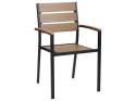 Zestaw 6 krzeseł ogrodowych jasne drewno z czarnym VERNIO Lumarko!