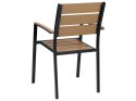 Zestaw 6 krzeseł ogrodowych jasne drewno z czarnym VERNIO Lumarko!