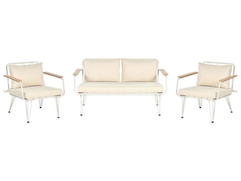 Zestaw ogrodowy 4-osobowy biało-beżowy MONTESILVANO