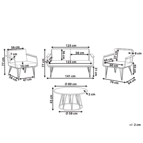 Zestaw ogrodowy 4-osobowy biało-beżowy MONTESILVANO
