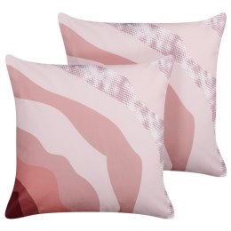 2 poduszki ogrodowe we wzór abstrakcyjny 45 x 45 cm różowe CAMPEI Lumarko!