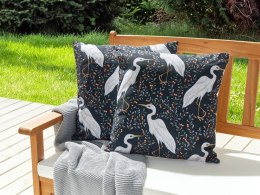 2 poduszki ogrodowe z motywem ptaków 45 x 45 cm czarne PIANAZZO Lumarko!