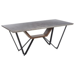 Stół do jadalni 180 x 90 cm imitacja betonu z czarnym BANDURA Lumarko!