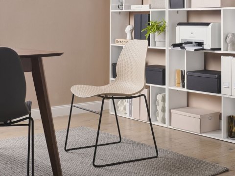 Zestaw 4 krzeseł do jadalni beżowy PANORA