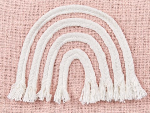 2 bawełniane poduszki dekoracyjne motyw tęczy 45 x 45 cm różowe LEEA