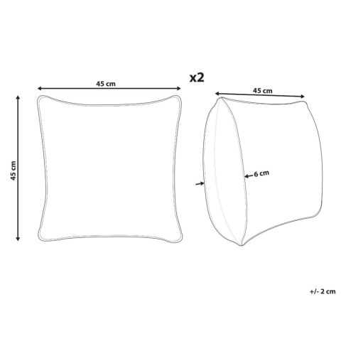 2 bawełniane poduszki dekoracyjne motyw tęczy 45 x 45 cm różowe LEEA