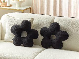 2 poduszki dekoracyjne teddy 40 x 40 cm czarne CAMPONULA