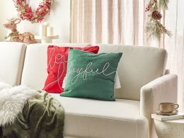 Bawełniana poduszka dekoracyjna 45 x 45 cm zielona ELETTARIA Lumarko!