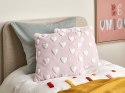 Bawełniana poduszka dekoracyjna w serca 45 x 45 cm różowa GAZANIA Lumarko!