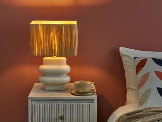 Lampa stołowa ceramiczna biała JUDY