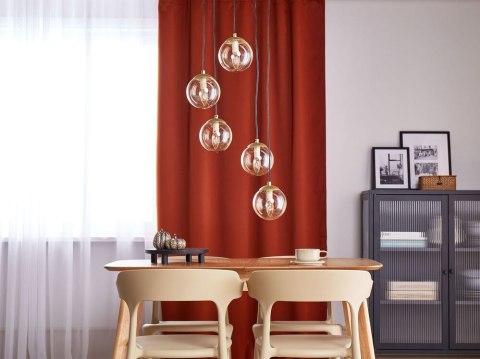 Lampa wisząca szklana 5-punktowa złota NOEL