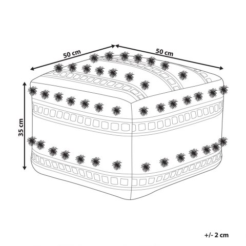 Puf bawełniany 50 x 50 x 35 cm beżowy KARAW
