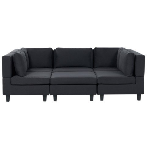 Sofa modułowa 5-osobowa z otomaną czarna UNSTAD Lumarko!