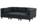 Sofa modułowa 5-osobowa z otomaną czarna UNSTAD Lumarko!