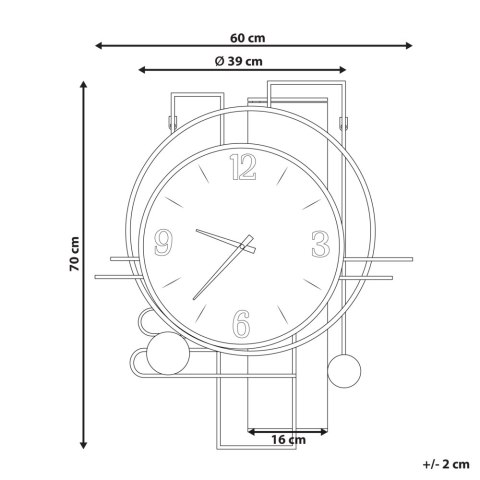 Zegar ścienny 60 x 70 cm wielokolorowy TAVEL