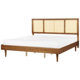 Łóżko drewniane 180 x 200 cm ciemne AURAY Lumarko!