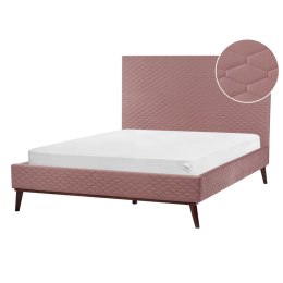 Łóżko welurowe 140 x 200 cm różowe BAYONNE Lumarko!
