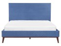 Łóżko welurowe 160 x 200 cm niebieskie BAYONNE Lumarko!