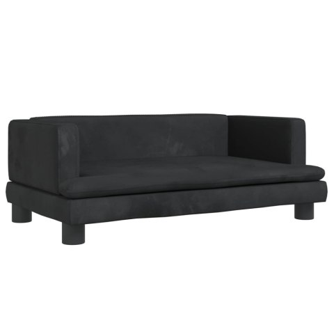 Sofa dla dzieci, czarna, 80x45x30 cm, aksamit Lumarko!