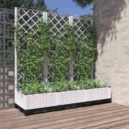 Donica ogrodowa z kratką, biała, 120x40x121,5 cm, PP Lumarko!