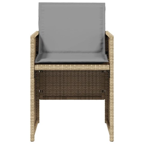 Krzesła ogrodowe z poduszkami, 4 szt., mieszany beż, polirattan Lumarko!