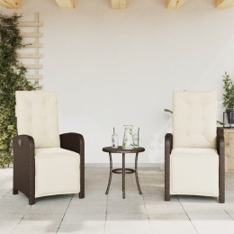 Rozkładane fotele ogrodowe z podnóżkiem, 2 szt., brązowe Lumarko!