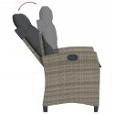 Rozkładane krzesło ogrodowe z poduszkami, szary polirattan Lumarko!