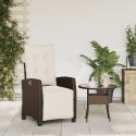 Rozkładany fotel ogrodowy z podnóżkiem, brązowy polirattan Lumarko!