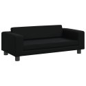 Sofa dziecięca z podnóżkiem, czarna, 100x50x30 cm, ekoskóra Lumarko!
