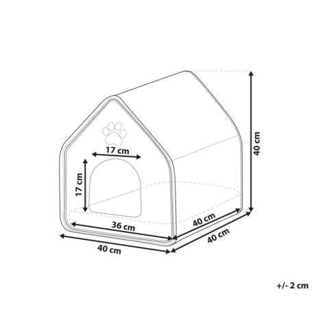 Legowisko domek dla psa 40 x 40 cm szare JANGI