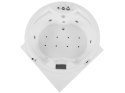 Wanna narożna LED z hydromasażem i głośnikiem Bluetooth biała MILANO Lumarko!