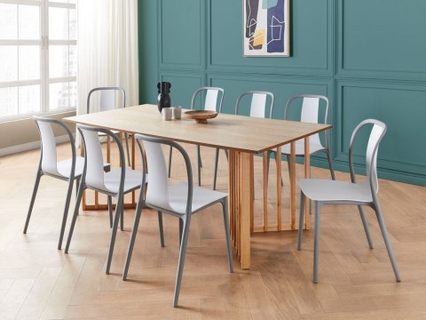 Zestaw 8 krzeseł ogrodowych biało-szary SPEZIA