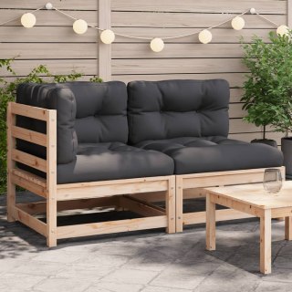 2-osobowa sofa ogrodowa z poduszkami, lite drewno sosnowe Lumarko!