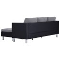 3-osobowa sofa z poduszkami, czarna, sztuczna skóra Lumarko!