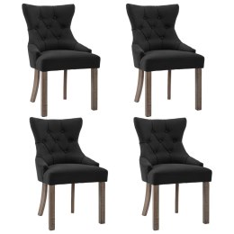 Krzesła stołowe, 4 szt., czarne, obite tkaniną Lumarko!