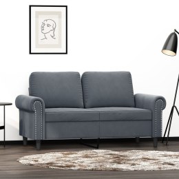 Sofa 2-osobowa, ciemnoszary, 120 cm, tapicerowana aksamitem Lumarko!